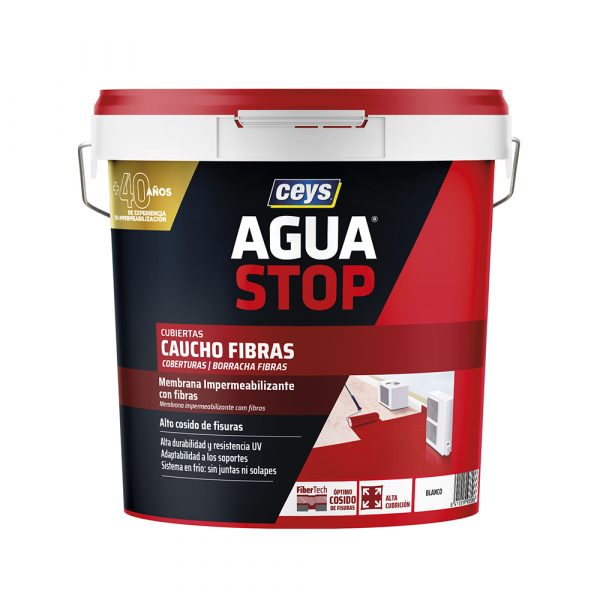 AGUA STOP CAUCHO FIBRAS BLANCO 20KG