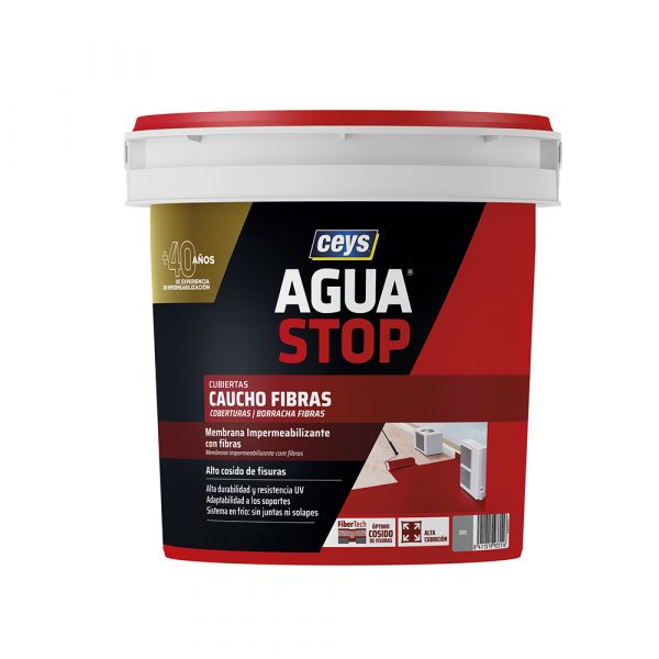 AGUA STOP CAUCHO FIBRAS GRIS 1KG