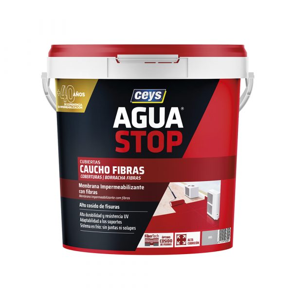 AGUA STOP CAUCHO FIBRAS GRIS 5KG