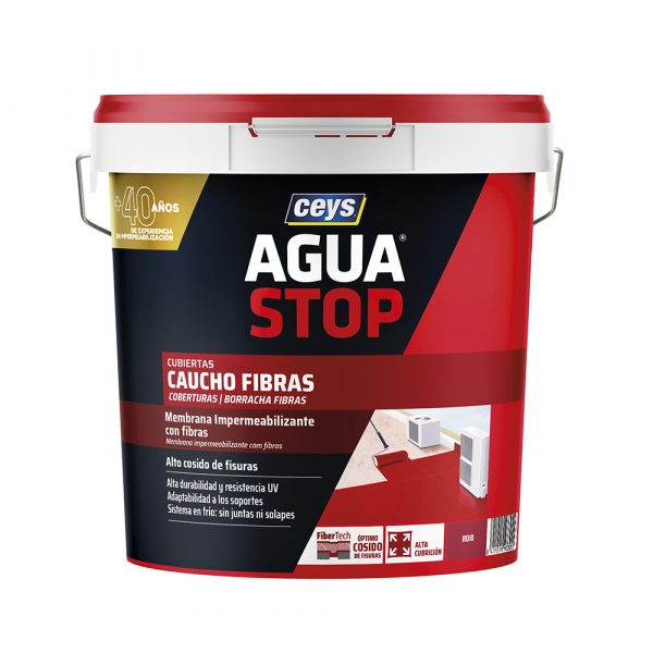 AGUA STOP CAUCHO FIBRAS ROJO 20KG