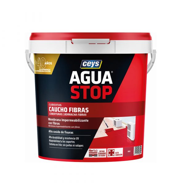 AGUA STOP CAUCHO FIBRAS ROJO 5KG