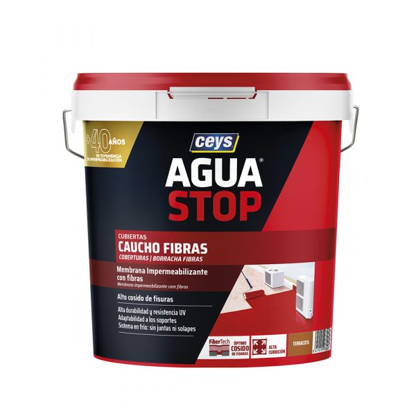 AGUA STOP CAUCHO FIBRAS TERRACOTA 20KG