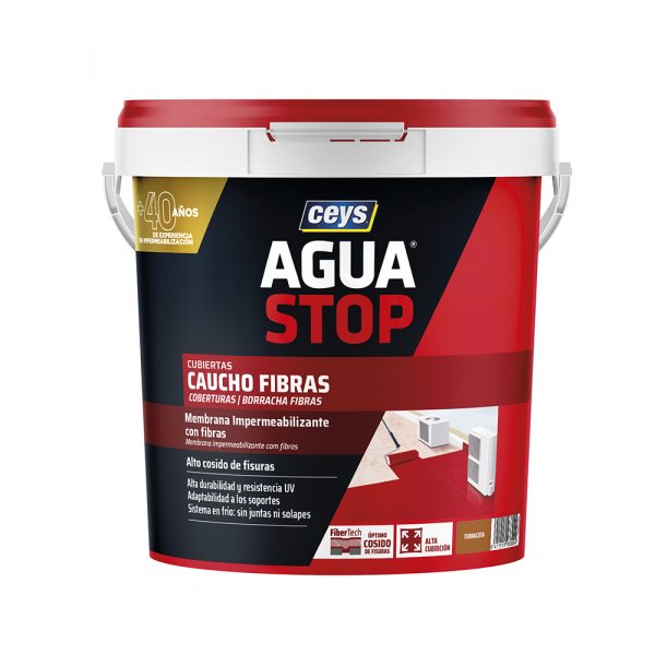 AGUA STOP CAUCHO FIBRAS TERRACOTA 5KG