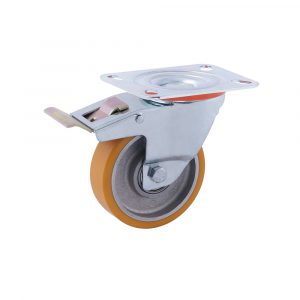 Rueda poliuretano con freno 201/100