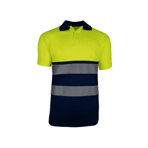 POLO AV MANGA CORTA AMARILLO-MARINO