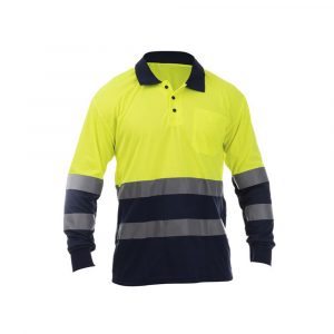 POLO AV MANGA LARGA AMARILLO-MARINO