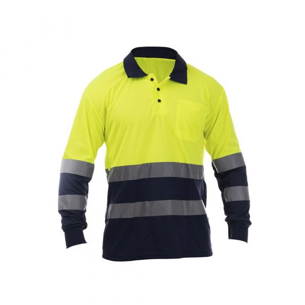 POLO AV MANGA LARGA AMARILLO-MARINO